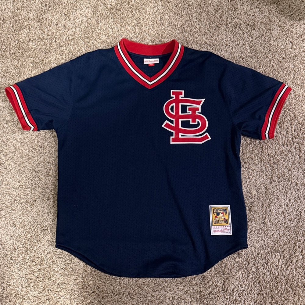 Mitchell & Ness Navy and Red Ozzie Smith Jersey